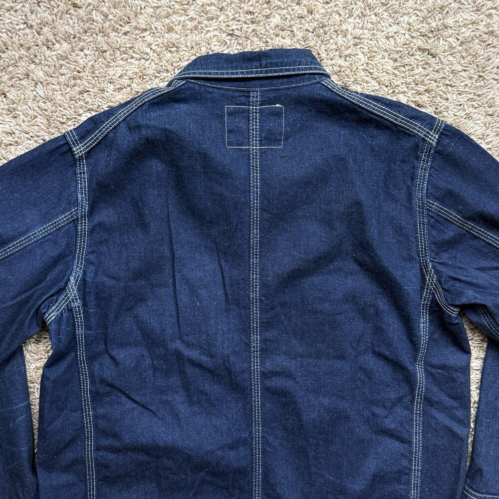 TCB Jeans Japan Stop Loss Blue Denim Jean Chore Jacket Button Men’s Size 38 / M - Picture 8 of 8